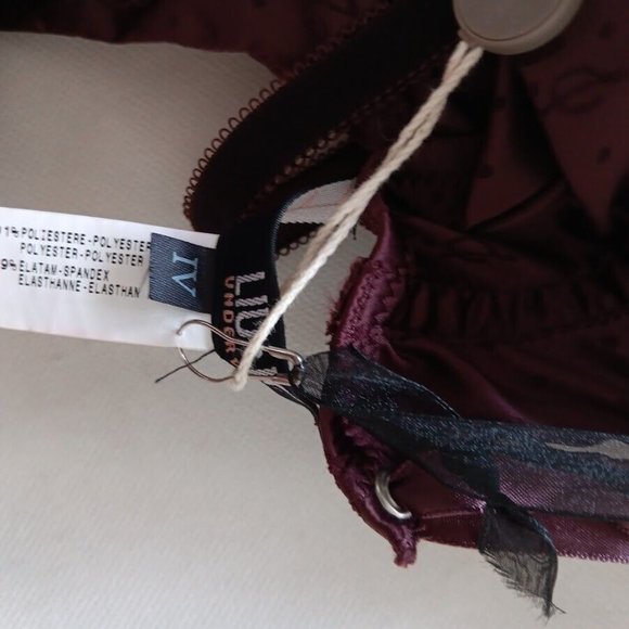 LIU JO underwear Dona Bustino Maroon Wine Full logo Stretch Women's size 4/ IV - Picture 9 of 12